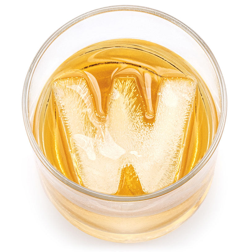 DRINKSPLINKS Personalized Letter W Monogram Ice Cube Mold - Silicone Ice Cube Mold Trays with Big Letters of The Alphabet for Custom Monogram Shaped